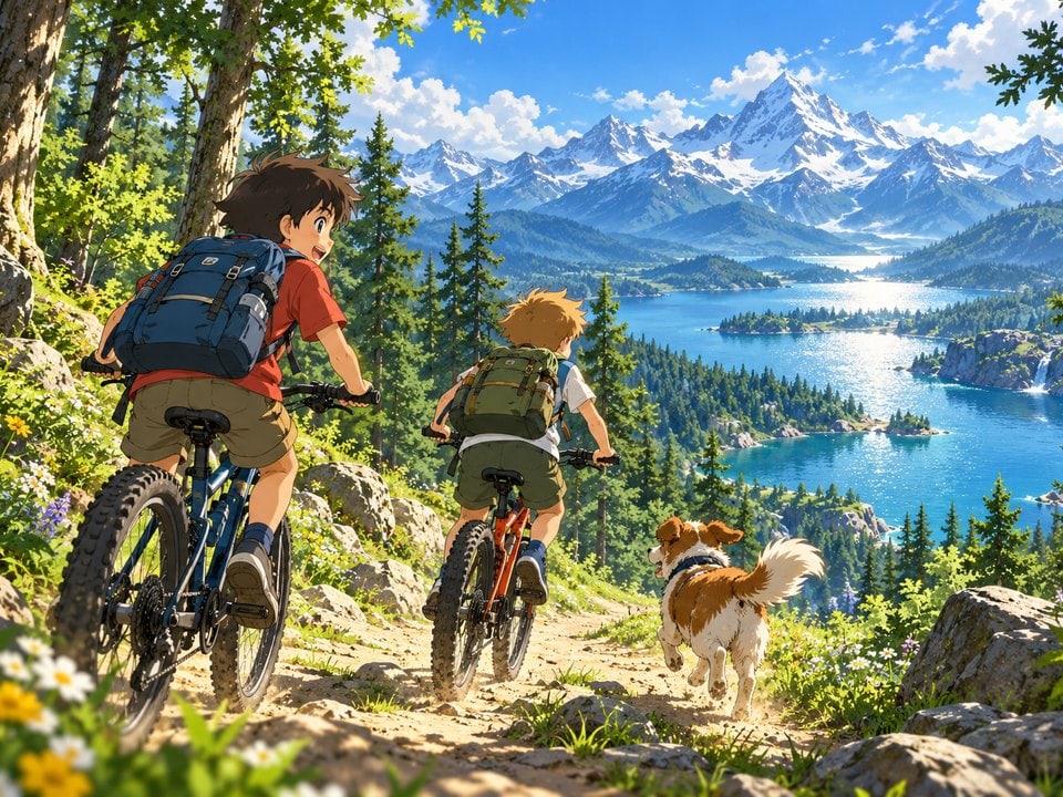 Fahrradabenteuer am Bergsee