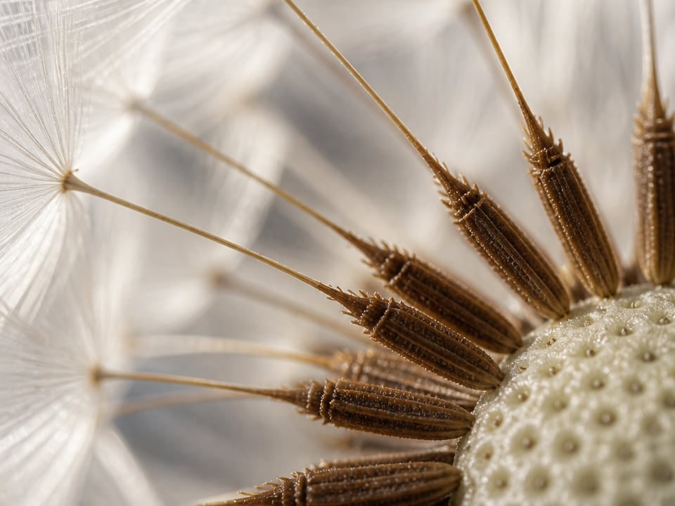 Pusteblumensamen als Makroaufnahme