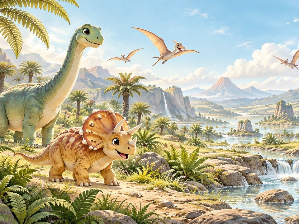 Dinosaurier-Tal mit Flugsauriern