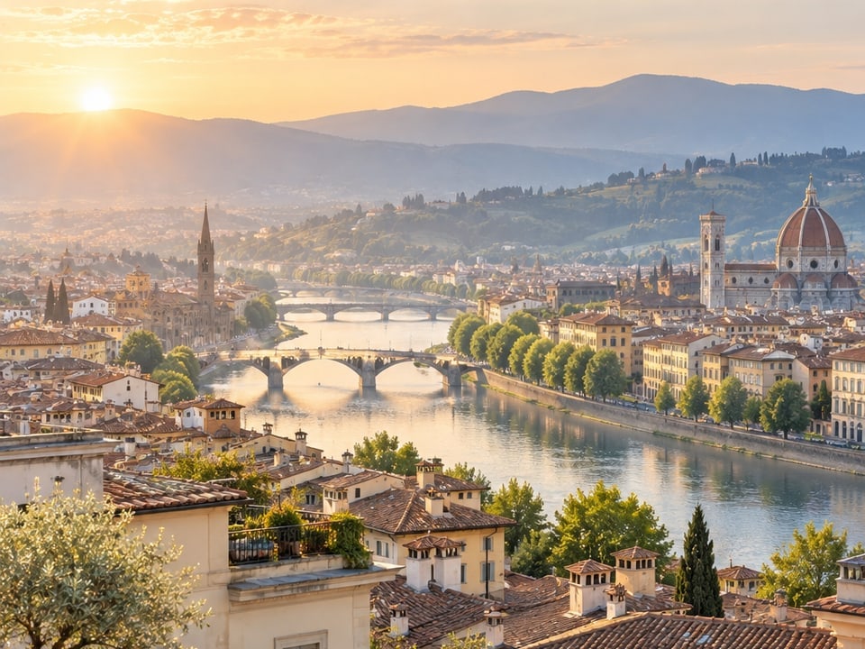 Blick auf Florenz und den Arno