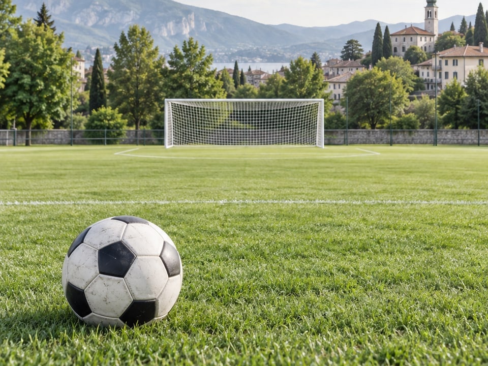 Fußball auf grünem Rasen